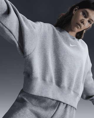 Nike cream mini swoosh oversized sweatshirt best sale